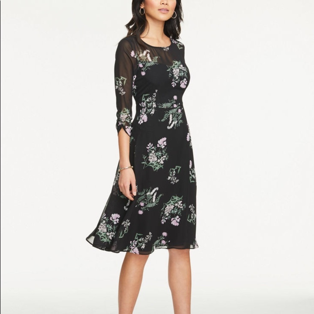 Ann Taylor Floral Lined Dress 14
